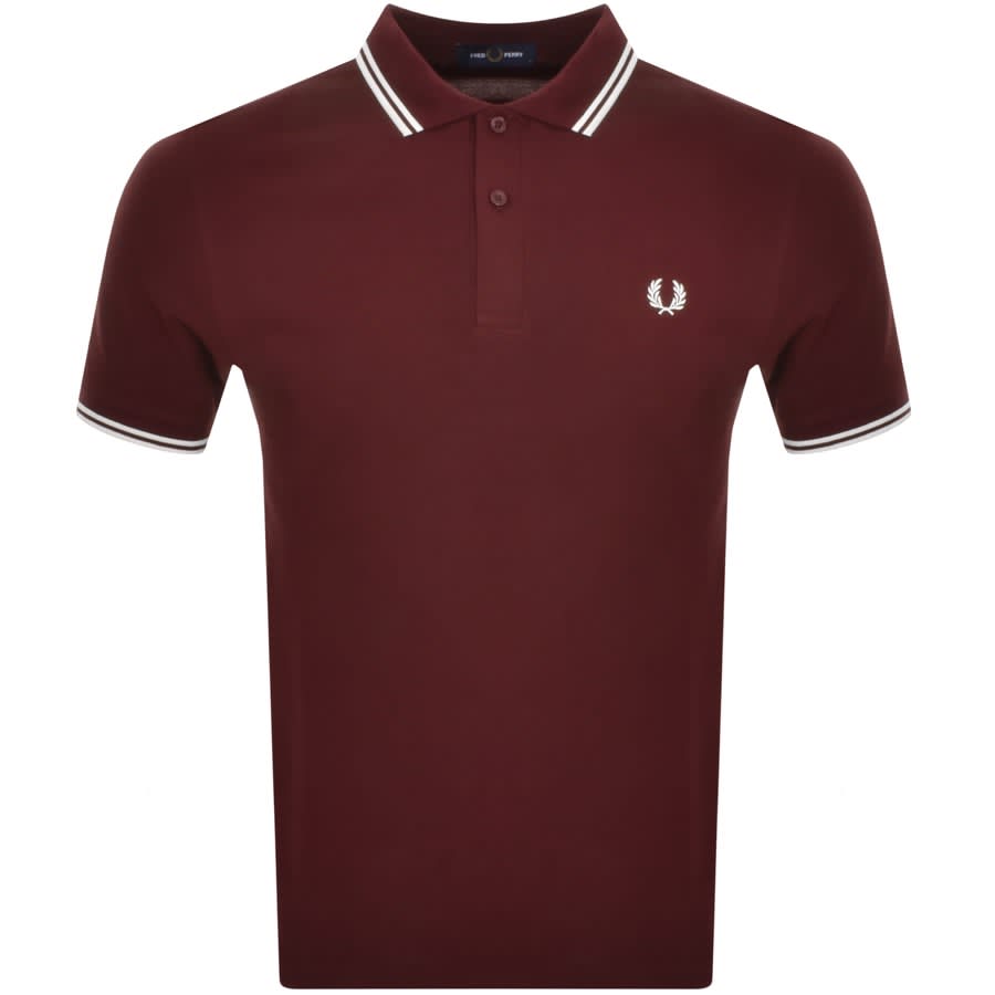 Fred Perry Twin Tipped Polo T Shirt Burgundy | Mainline Menswear x
